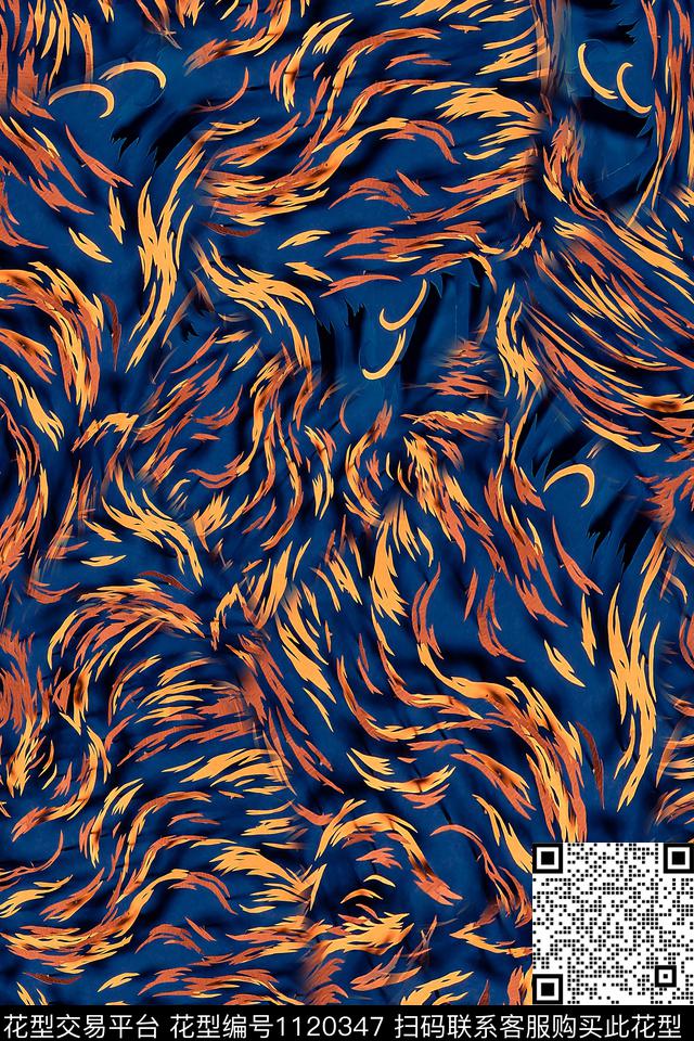 男装纹理抽象数码印花华亿平台下载（图片编号: 1120347） - 瓦栏（Walan）