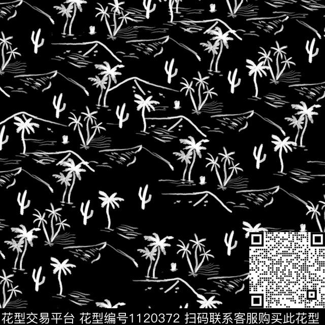 黑白华亿平台简约手绘传统印花华亿平台下载（图片编号: 1120372） - 瓦栏（Walan）