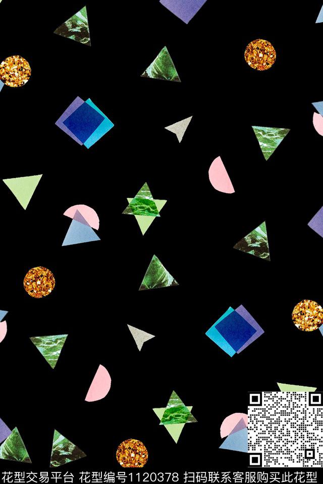 三角形女装圆形数码印花华亿平台下载（图片编号: 1120378） - 瓦栏（Walan）