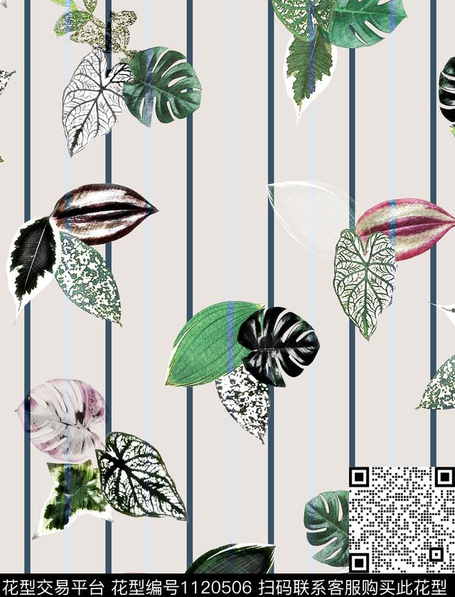 花卉几何花卉大牌风数码印花华亿平台下载（图片编号: 1120506） - 瓦栏（Walan）