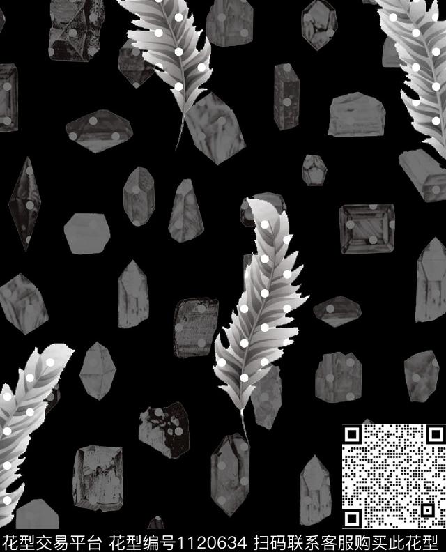 抽象简约几何数码印花华亿平台下载（图片编号: 1120634） - 瓦栏（Walan）