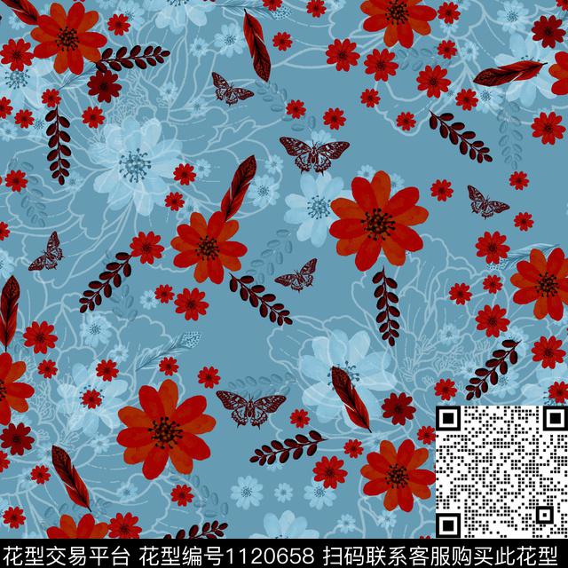 数码华亿平台花卉田园数码印花华亿平台下载（图片编号: 1120658） - 瓦栏（Walan）