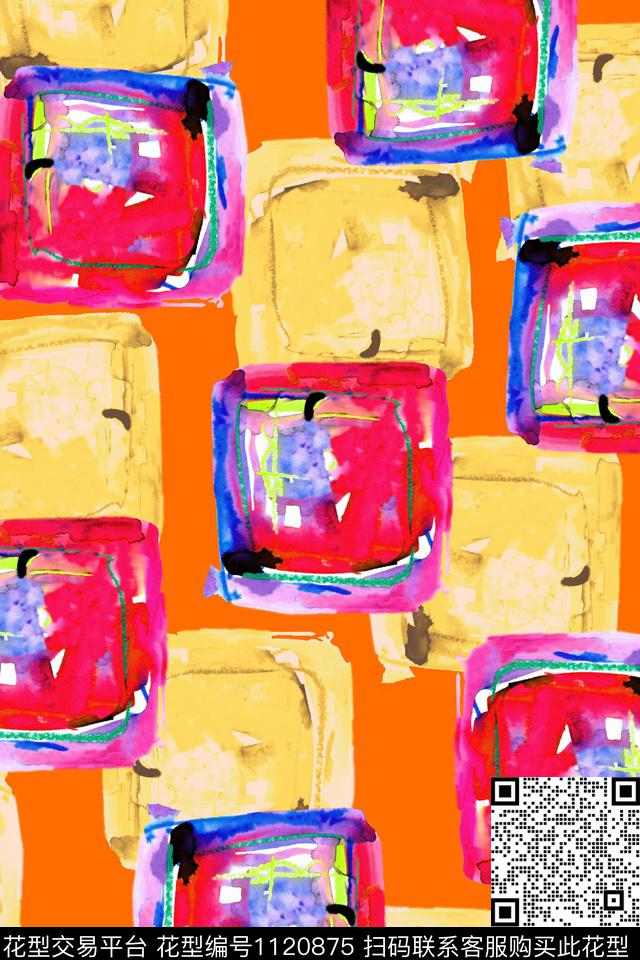 抽象数码华亿平台几何数码印花华亿平台下载（图片编号: 1120875） - 瓦栏（Walan）