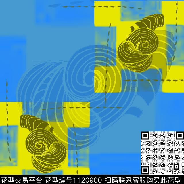 混合拼接抽象简约数码印花华亿平台下载（图片编号: 1120900） - 瓦栏（Walan）