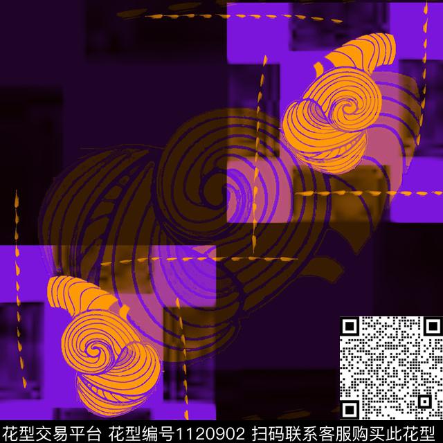 混合拼接抽象简约数码印花华亿平台下载（图片编号: 1120902） - 瓦栏（Walan）