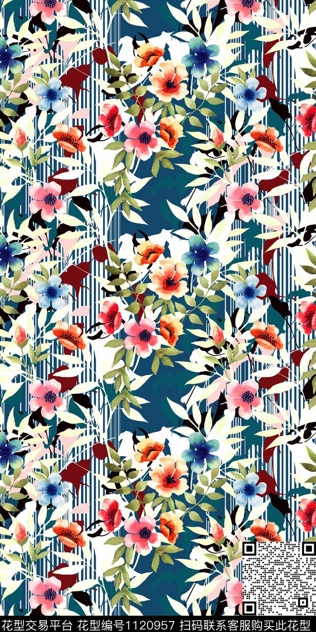 抽象数码华亿平台花卉数码印花华亿平台下载（图片编号: 1120957） - 瓦栏（Walan）