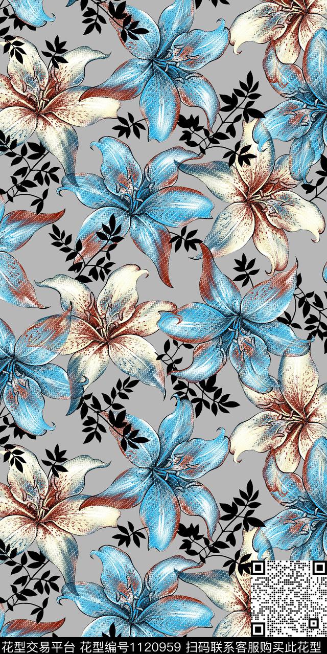 抽象数码华亿平台花卉数码印花华亿平台下载（图片编号: 1120959） - 瓦栏（Walan）