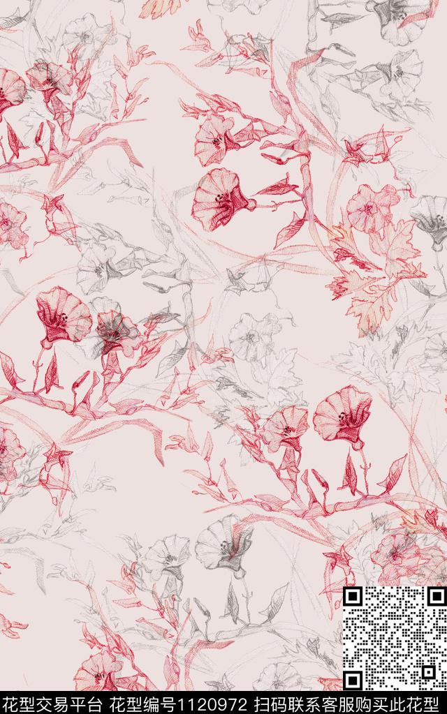 抽象数码华亿平台花卉数码印花华亿平台下载（图片编号: 1120972） - 瓦栏（Walan）