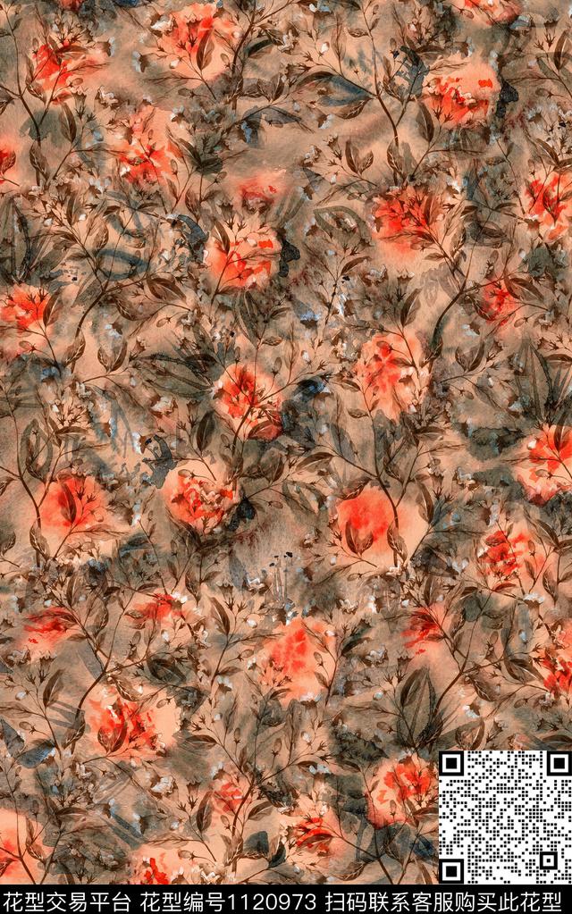 抽象数码华亿平台花卉数码印花华亿平台下载（图片编号: 1120973） - 瓦栏（Walan）