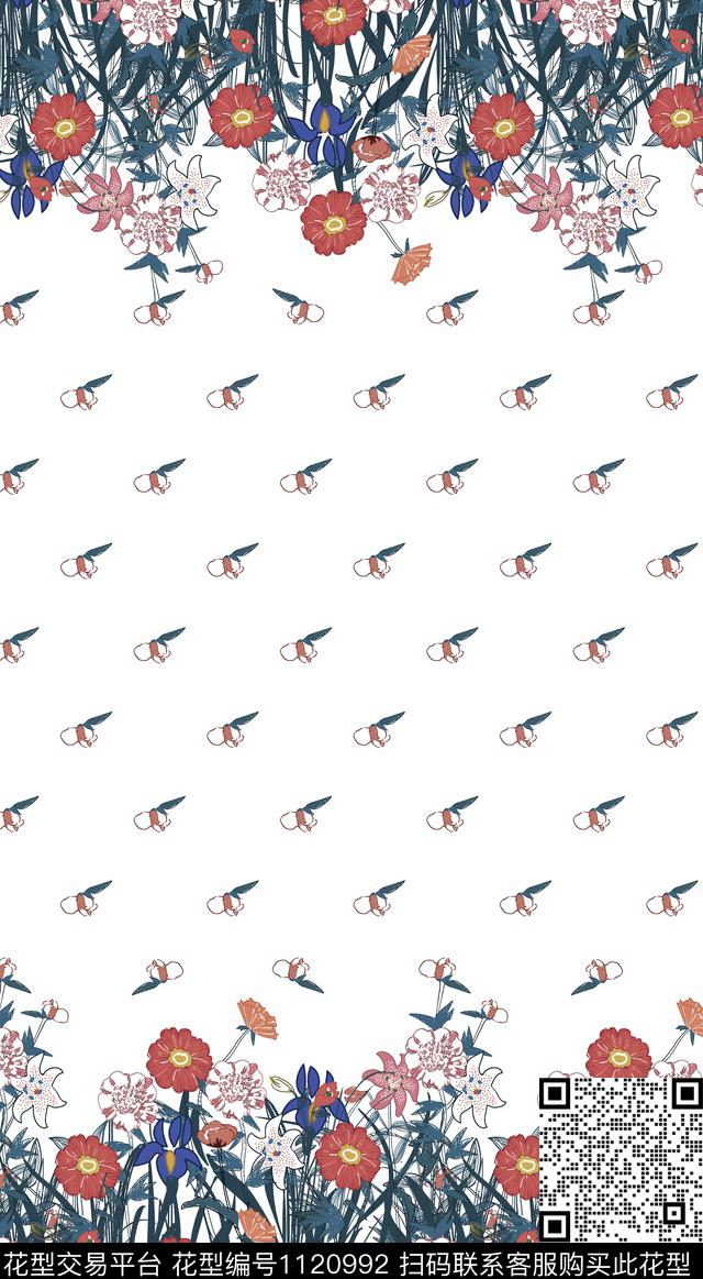 双边定位花花卉春夏华亿平台数码印花华亿平台下载（图片编号: 1120992） - 瓦栏（Walan）