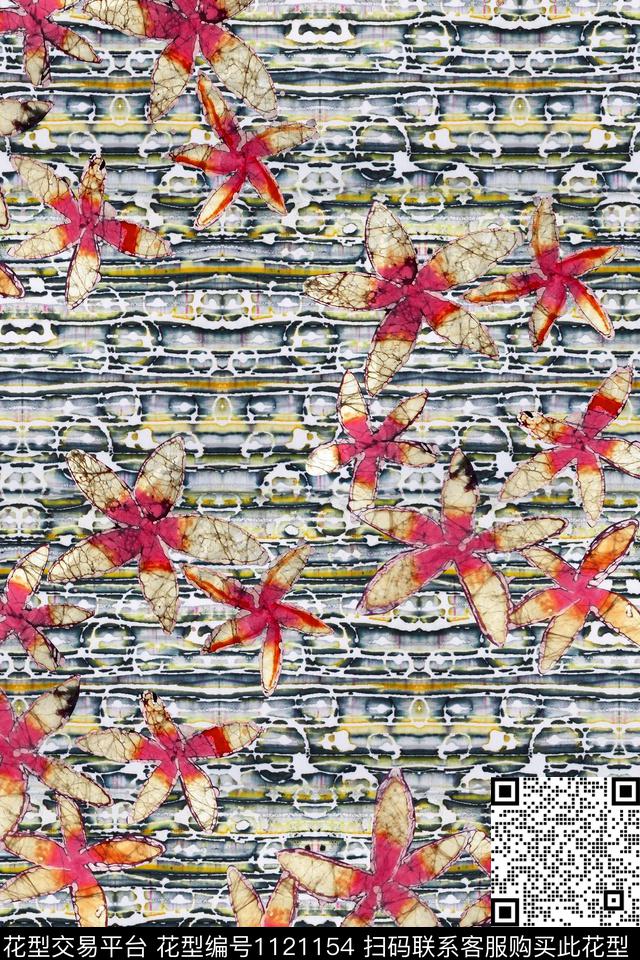 花卉肌理扎染华亿平台数码印花华亿平台下载（图片编号: 1121154） - 瓦栏（Walan）