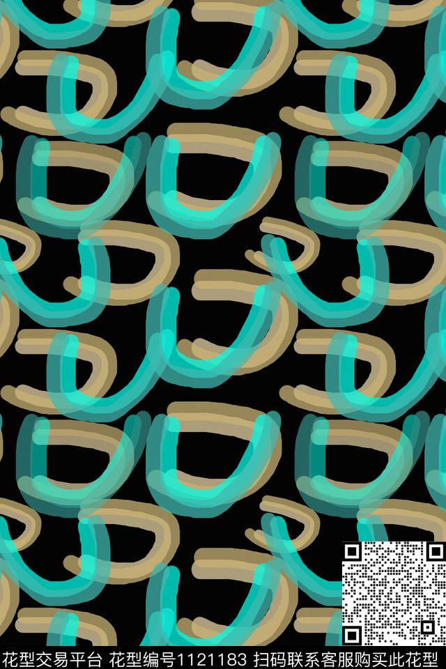 几何精致几何手绘线条笔触数码印花华亿平台下载（图片编号: 1121183） - 瓦栏（Walan）