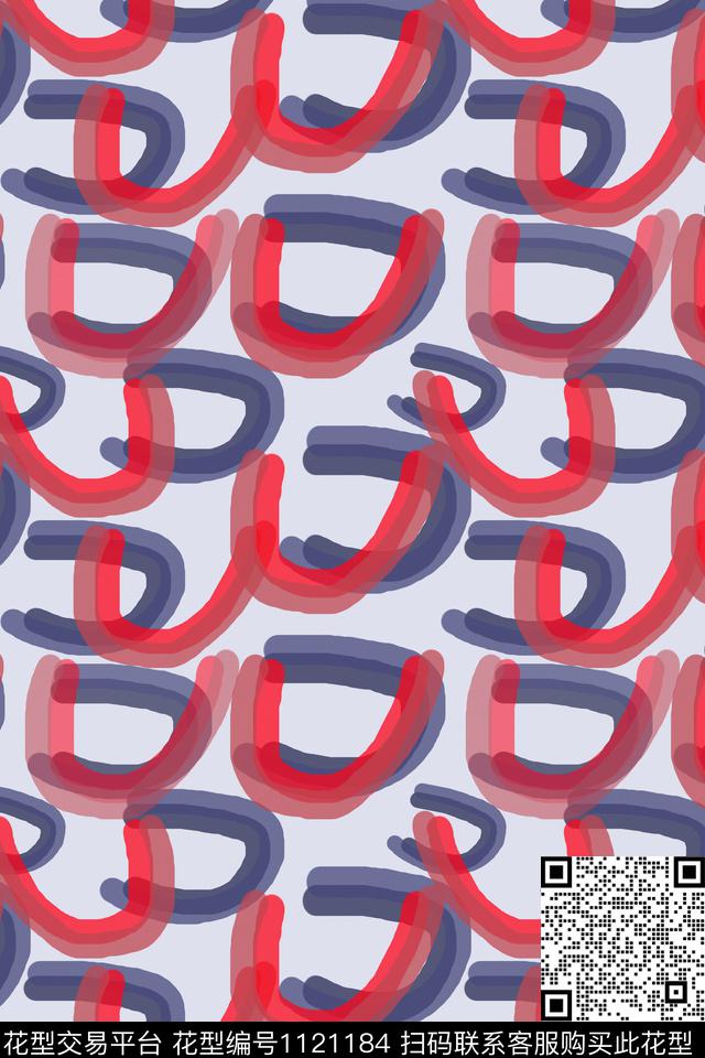 几何精致几何手绘线条笔触数码印花华亿平台下载（图片编号: 1121184） - 瓦栏（Walan）