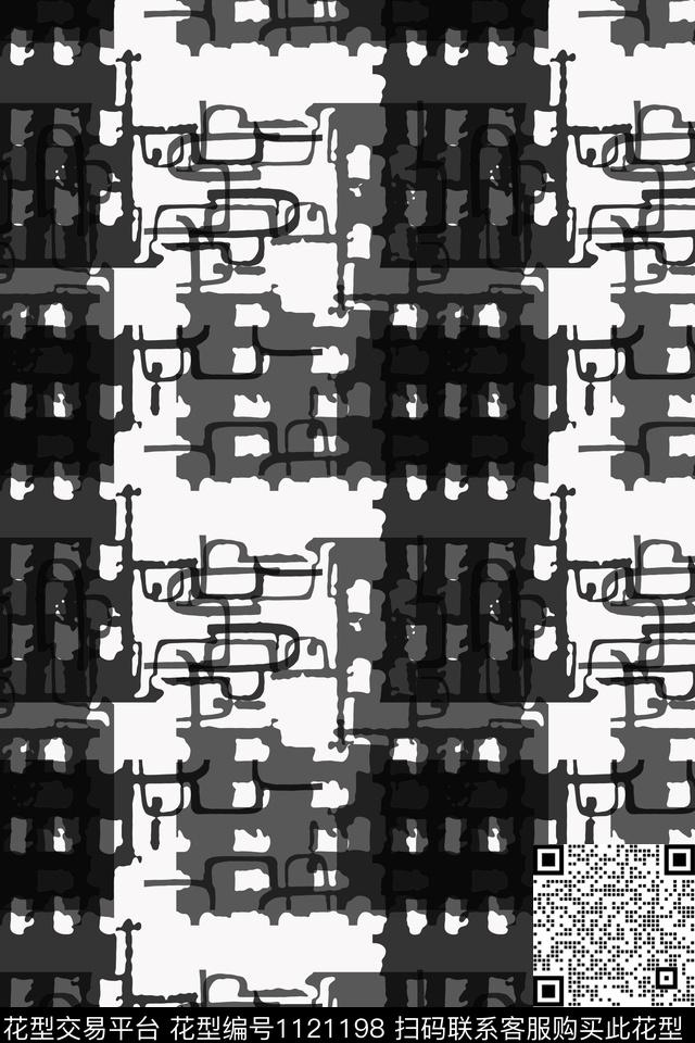 几何精致几何黑白红黑世界传统印花华亿平台下载（图片编号: 1121198） - 瓦栏（Walan）