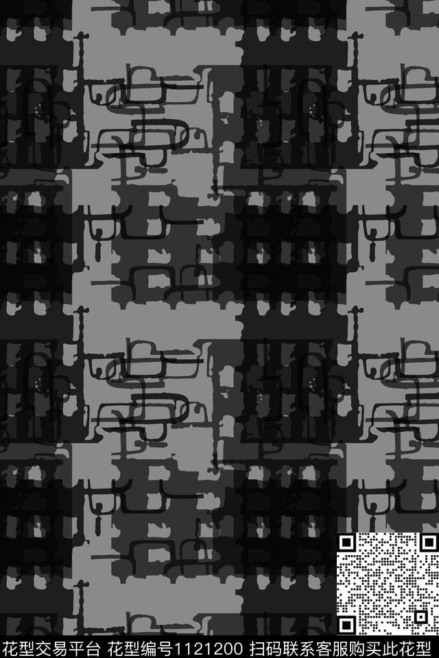 几何精致几何黑白红黑世界传统印花华亿平台下载（图片编号: 1121200） - 瓦栏（Walan）