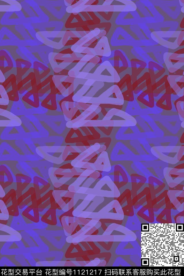 三角形几何精致几何数码印花华亿平台下载（图片编号: 1121217） - 瓦栏（Walan）