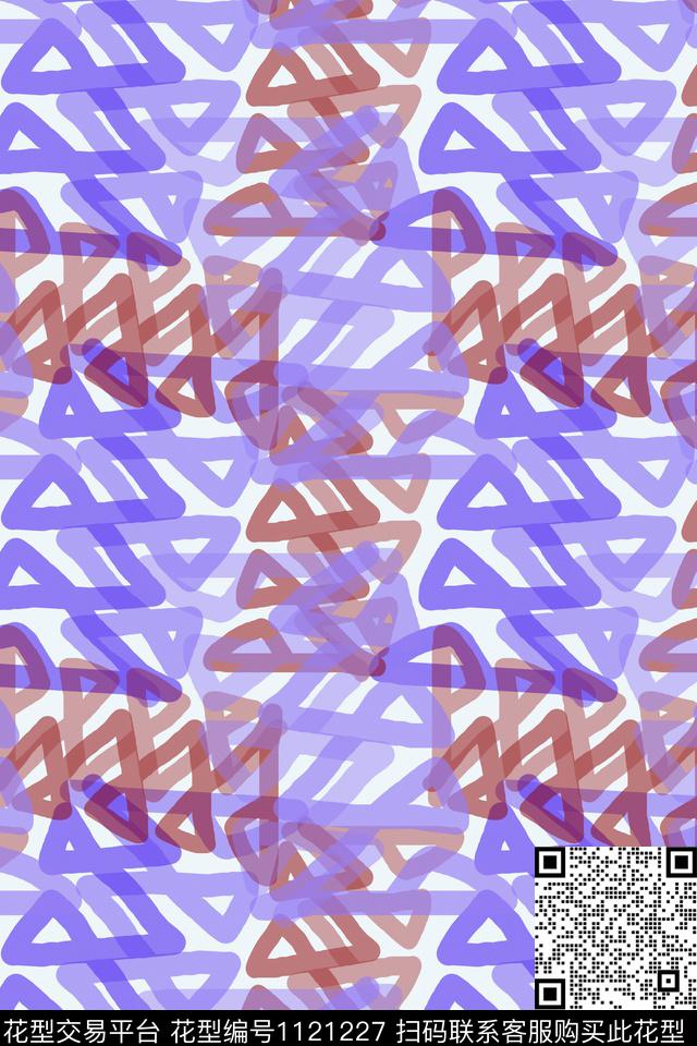 三角形几何精致几何数码印花华亿平台下载（图片编号: 1121227） - 瓦栏（Walan）