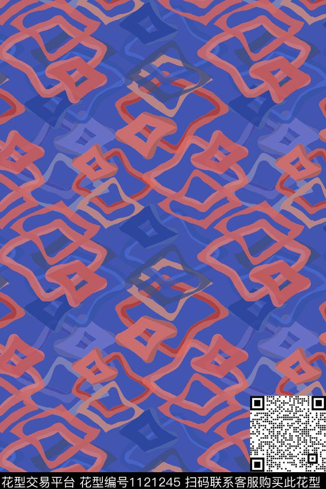 几何精致几何菱形条纹传统印花华亿平台下载（图片编号: 1121245） - 瓦栏（Walan）