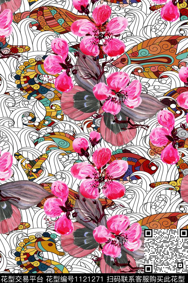 数码华亿平台花卉清爽数码印花华亿平台下载（图片编号: 1121271） - 瓦栏（Walan）
