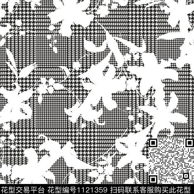 休闲花卉格子数码印花华亿平台下载（图片编号: 1121359） - 瓦栏（Walan）