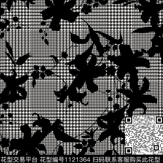 休闲花卉格子数码印花华亿平台下载（图片编号: 1121364） - 瓦栏（Walan）