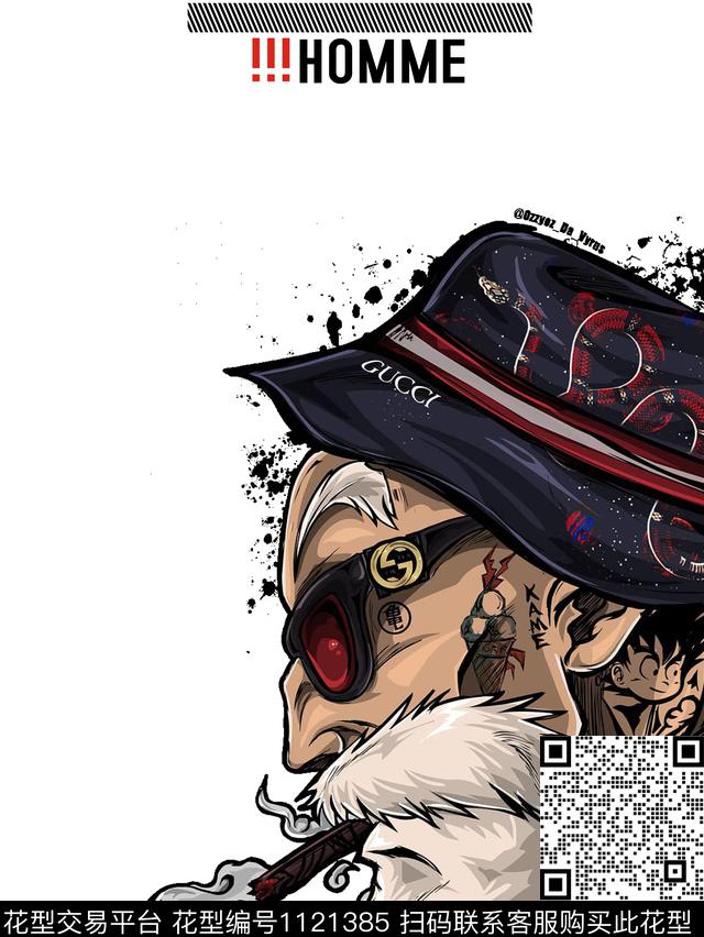 潮牌抽象人物数码印花华亿平台下载（图片编号: 1121385） - 瓦栏（Walan）