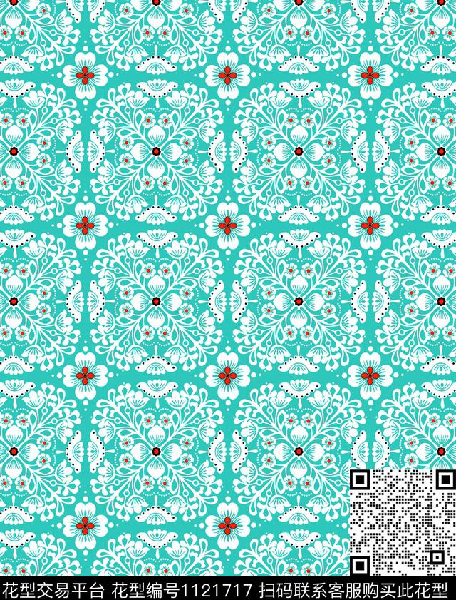 民族风古典花卉古典纹样传统印花华亿平台下载（图片编号: 1121717） - 瓦栏（Walan）