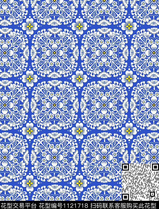 民族风古典花卉古典纹样传统印花华亿平台下载（图片编号: 1121718） - 瓦栏（Walan）