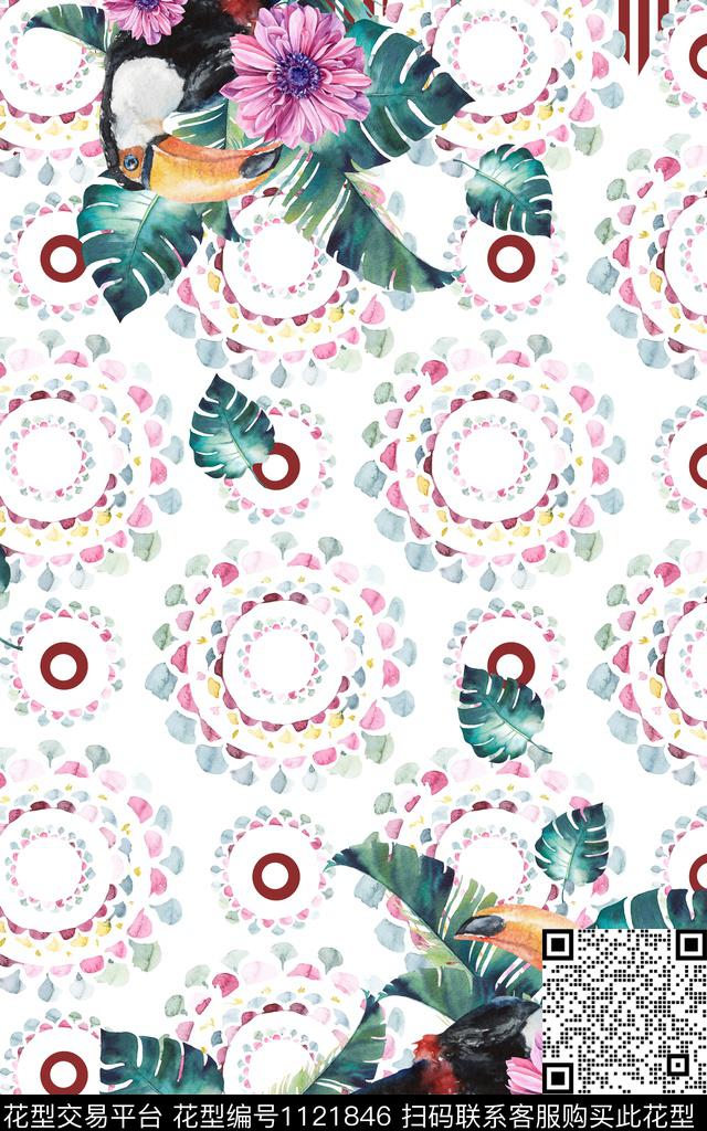热带华亿平台女装花卉数码印花华亿平台下载（图片编号: 1121846） - 瓦栏（Walan）
