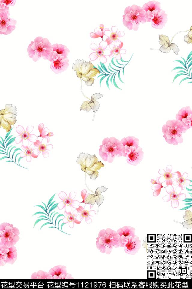 数码华亿平台花卉满版散花数码印花华亿平台下载（图片编号: 1121976） - 瓦栏（Walan）