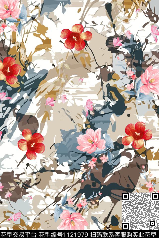 数码华亿平台满版散花小碎花数码印花华亿平台下载（图片编号: 1121979） - 瓦栏（Walan）