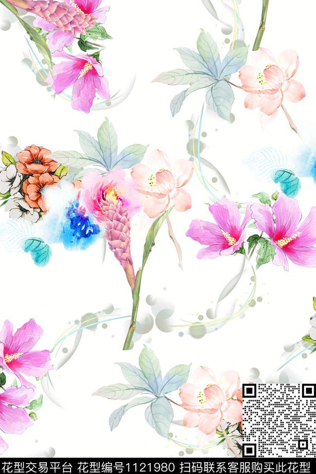 数码华亿平台满版散花小碎花数码印花华亿平台下载（图片编号: 1121980） - 瓦栏（Walan）