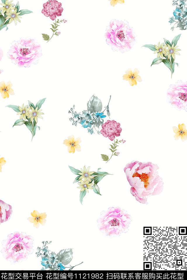 数码华亿平台满版散花小碎花数码印花华亿平台下载（图片编号: 1121982） - 瓦栏（Walan）