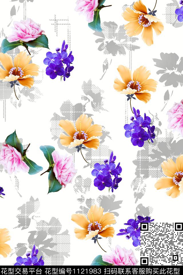 数码华亿平台满版散花小碎花数码印花华亿平台下载（图片编号: 1121983） - 瓦栏（Walan）