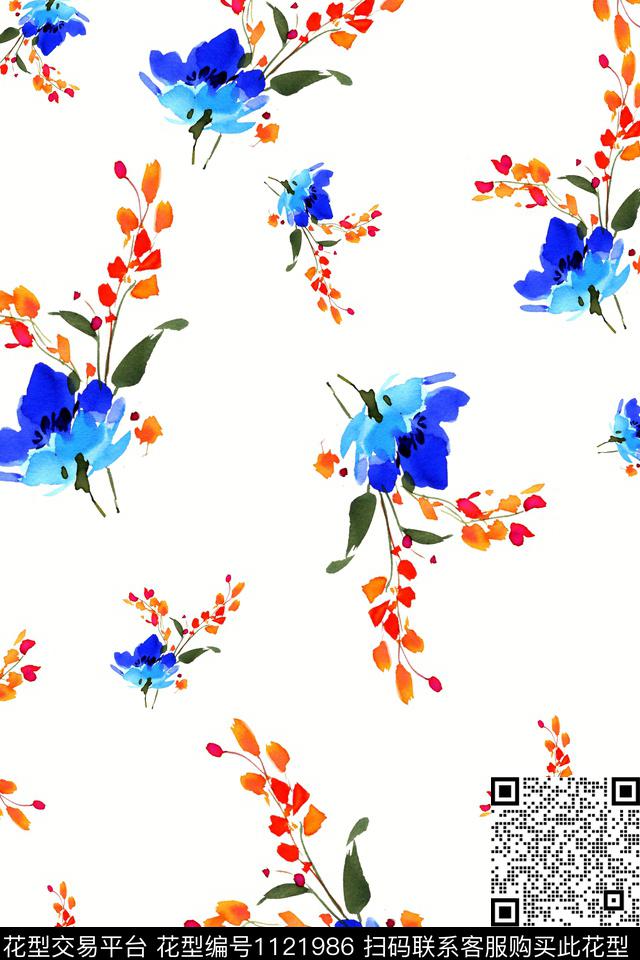 数码华亿平台满版散花小碎花数码印花华亿平台下载（图片编号: 1121986） - 瓦栏（Walan）