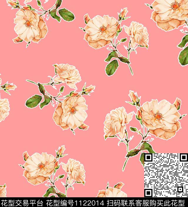 秋冬华亿平台春夏华亿平台热带花夲数码印花华亿平台下载（图片编号: 1122014） - 瓦栏（Walan）