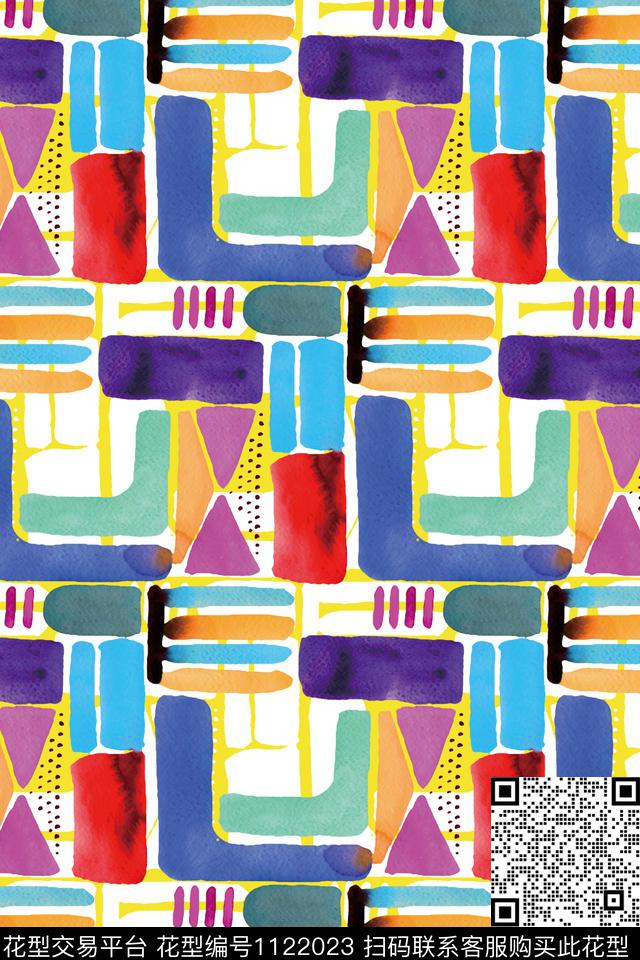 抽象数码华亿平台几何数码印花华亿平台下载（图片编号: 1122023） - 瓦栏（Walan）