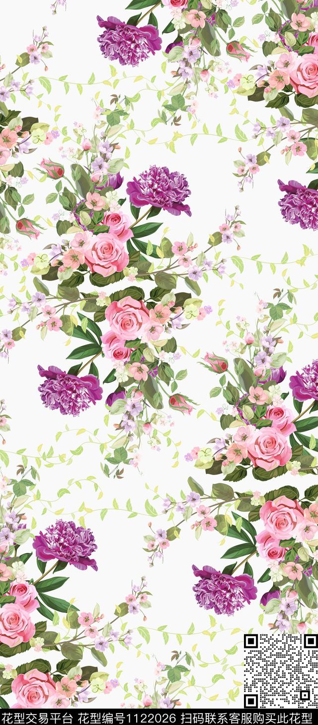 温室花卉清爽底花卉花卉数码印花华亿平台下载（图片编号: 1122026） - 瓦栏（Walan）
