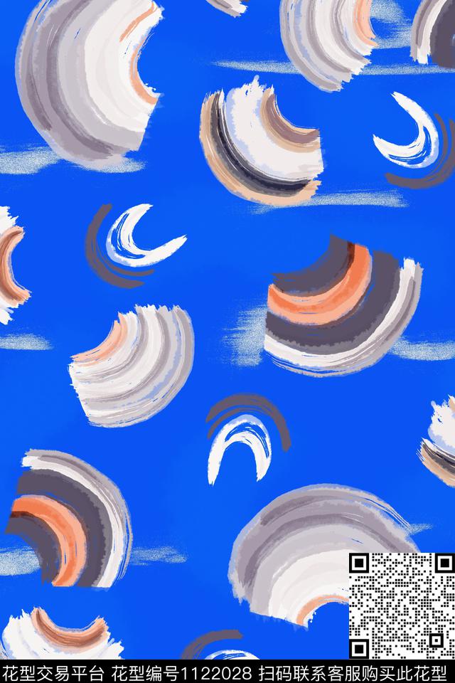 抽象肌理笔触数码印花华亿平台下载（图片编号: 1122028） - 瓦栏（Walan）