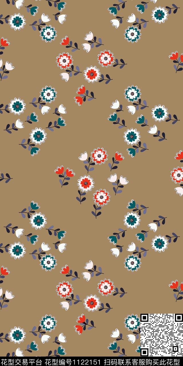 数码华亿平台花卉小碎花数码印花华亿平台下载（图片编号: 1122151） - 瓦栏（Walan）