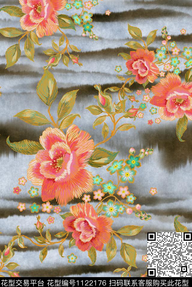 简约数码华亿平台花卉数码印花华亿平台下载（图片编号: 1122176） - 瓦栏（Walan）