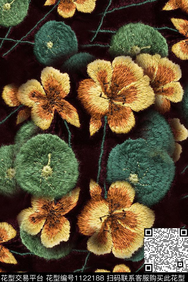 简约数码华亿平台花卉数码印花华亿平台下载（图片编号: 1122188） - 瓦栏（Walan）