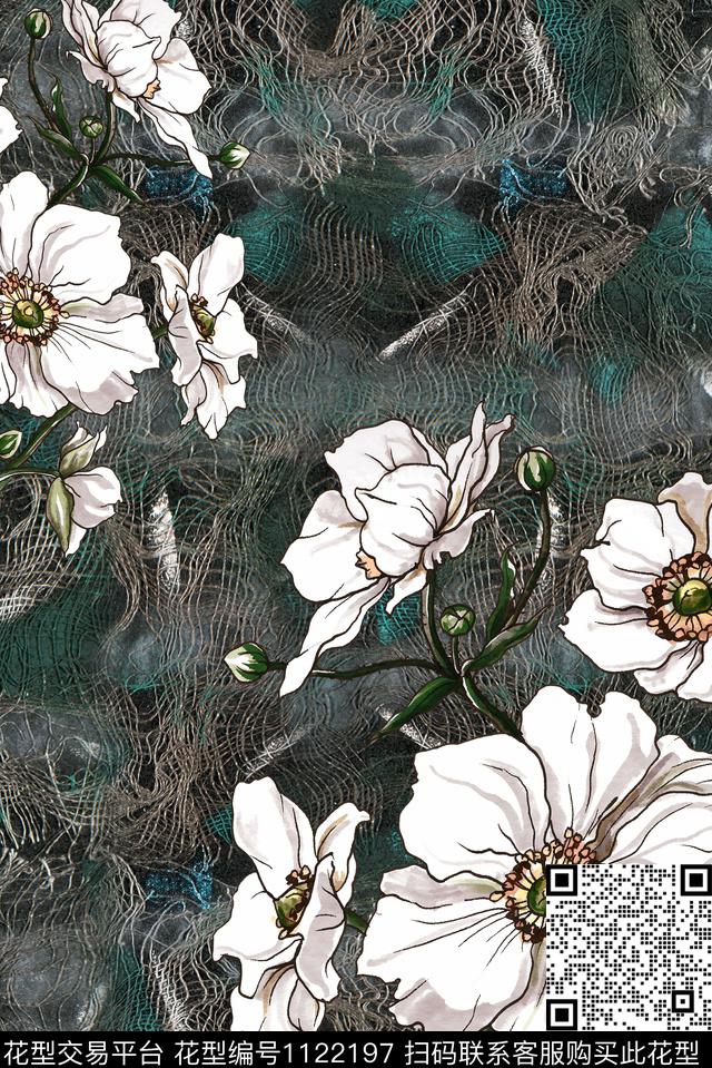 花瓣简约数码华亿平台数码印花华亿平台下载（图片编号: 1122197） - 瓦栏（Walan）