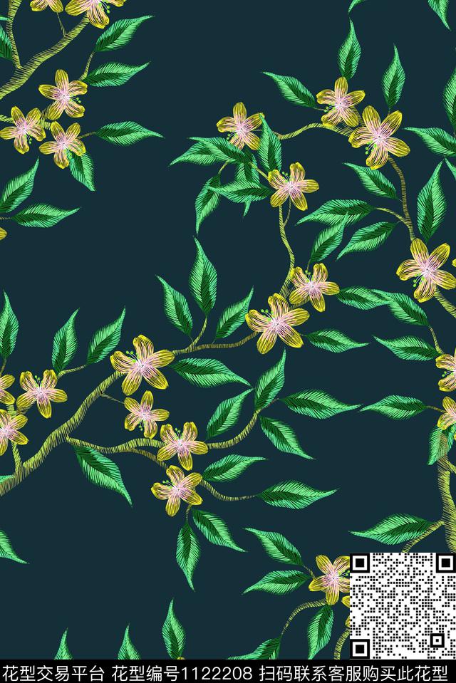 小碎花数码华亿平台绣花华亿平台数码印花华亿平台下载（图片编号: 1122208） - 瓦栏（Walan）