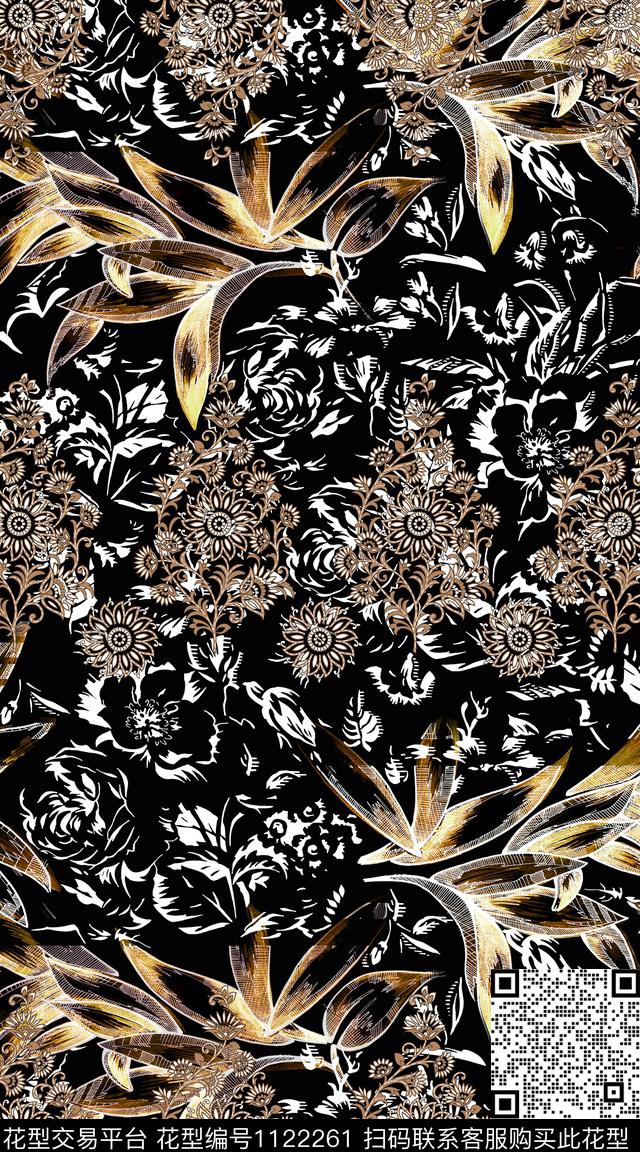 民族风数码华亿平台花卉数码印花华亿平台下载（图片编号: 1122261） - 瓦栏（Walan）