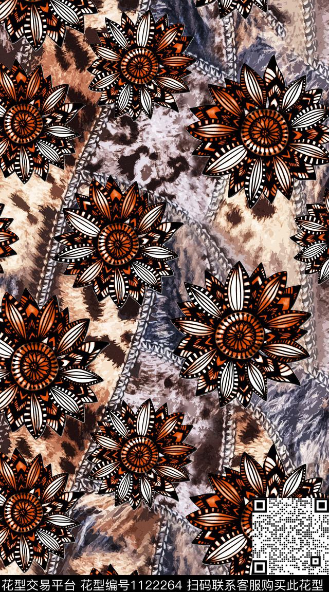 民族风数码华亿平台花卉数码印花华亿平台下载（图片编号: 1122264） - 瓦栏（Walan）