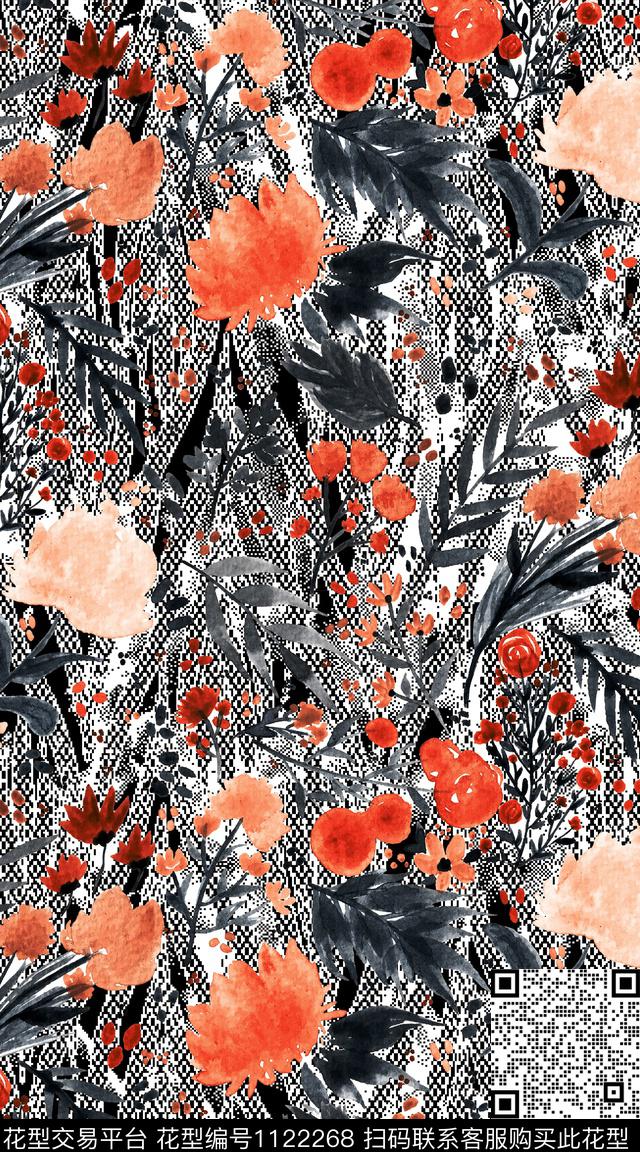 抽象数码华亿平台定位花数码印花华亿平台下载（图片编号: 1122268） - 瓦栏（Walan）