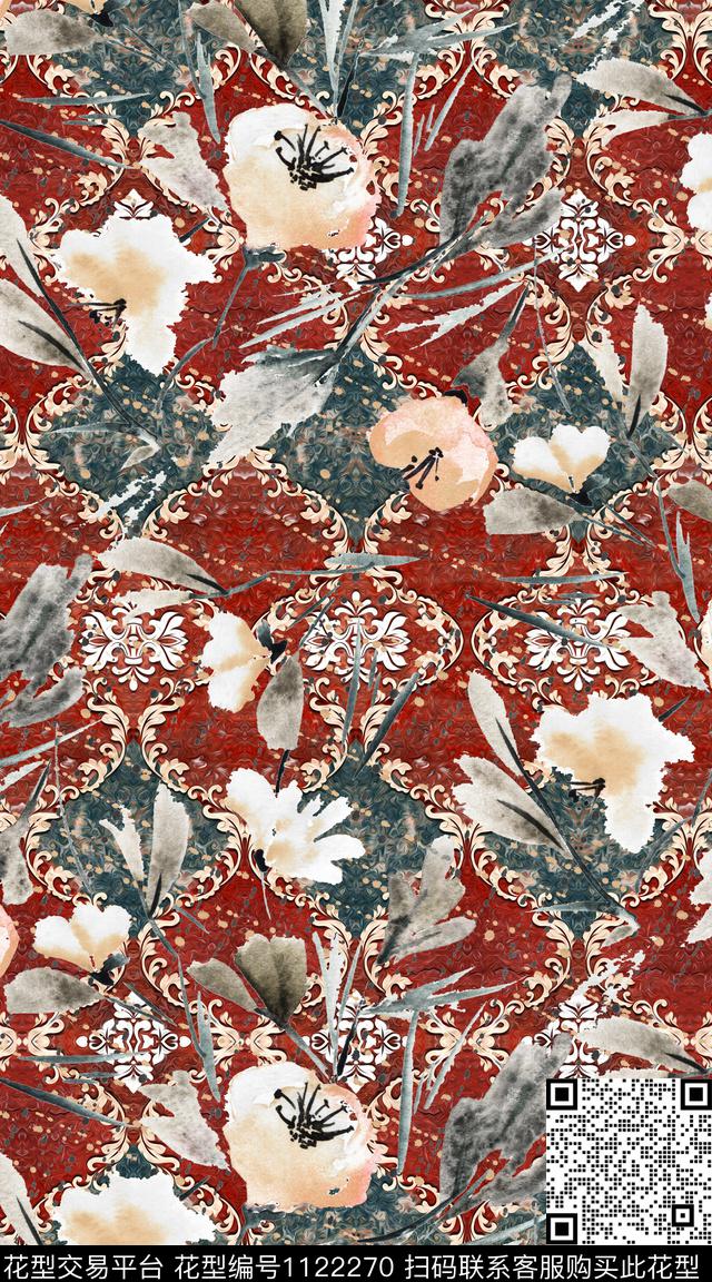 抽象数码华亿平台定位花数码印花华亿平台下载（图片编号: 1122270） - 瓦栏（Walan）