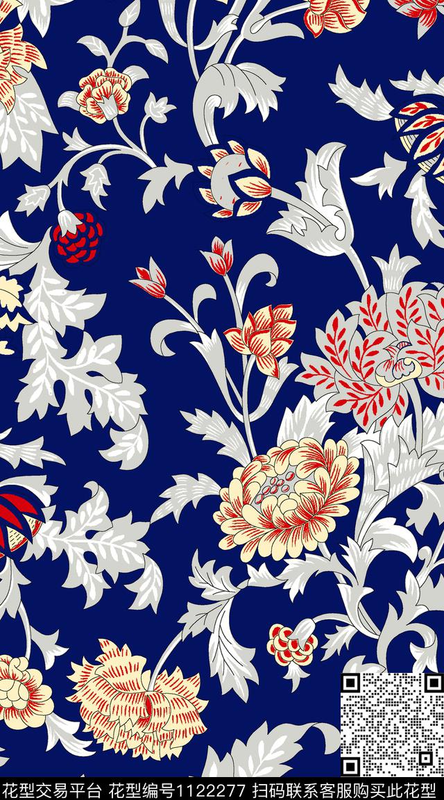 民族风数码华亿平台花卉数码印花华亿平台下载（图片编号: 1122277） - 瓦栏（Walan）