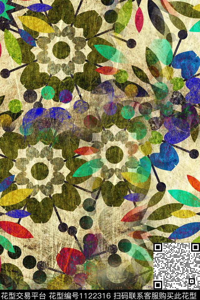 复古数码华亿平台花卉数码印花华亿平台下载（图片编号: 1122316） - 瓦栏（Walan）
